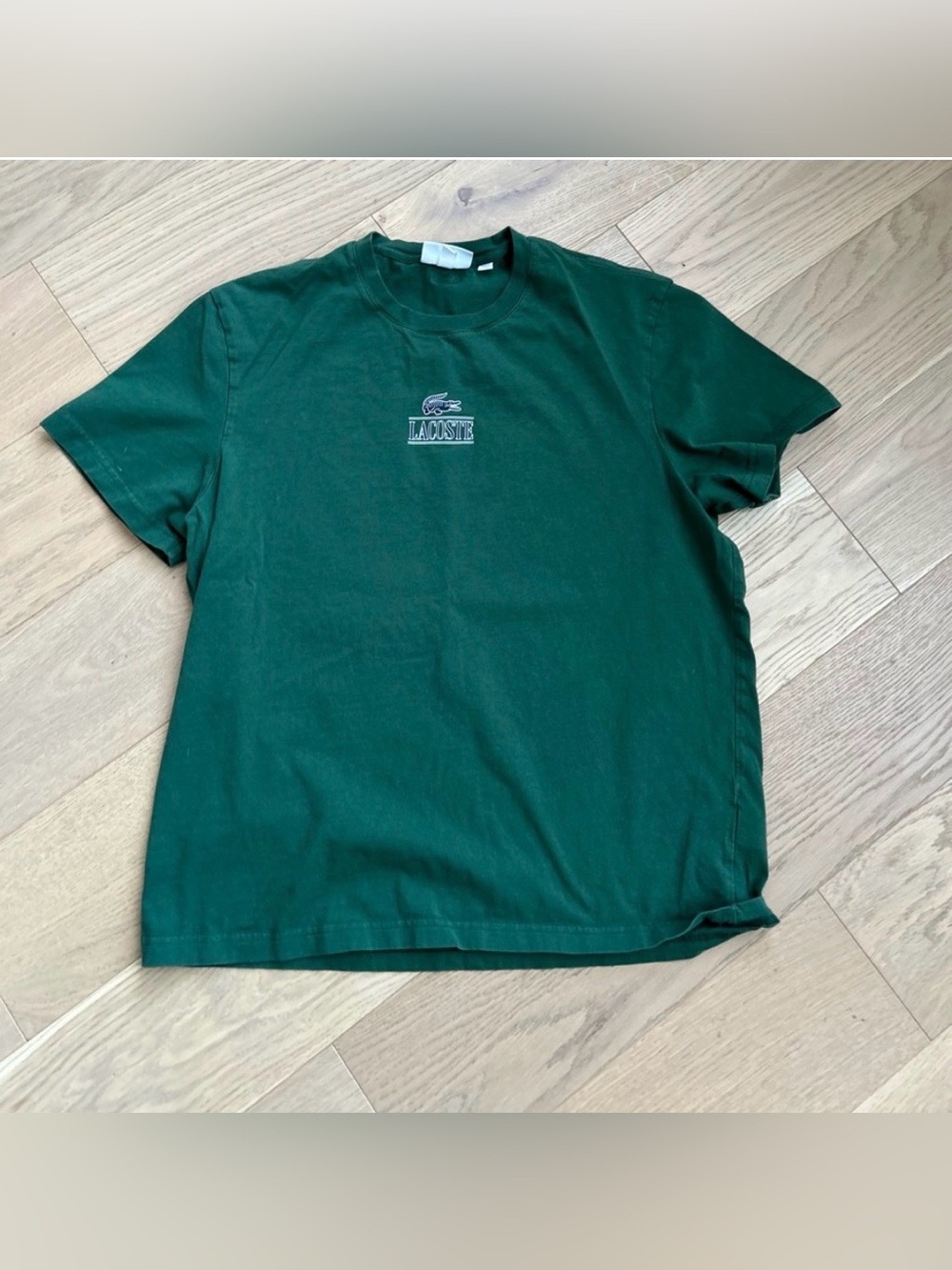 Lacoste Men's Dark Green Tee, XL, Made in Peru
